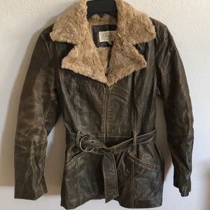 Belted Leather Jacket